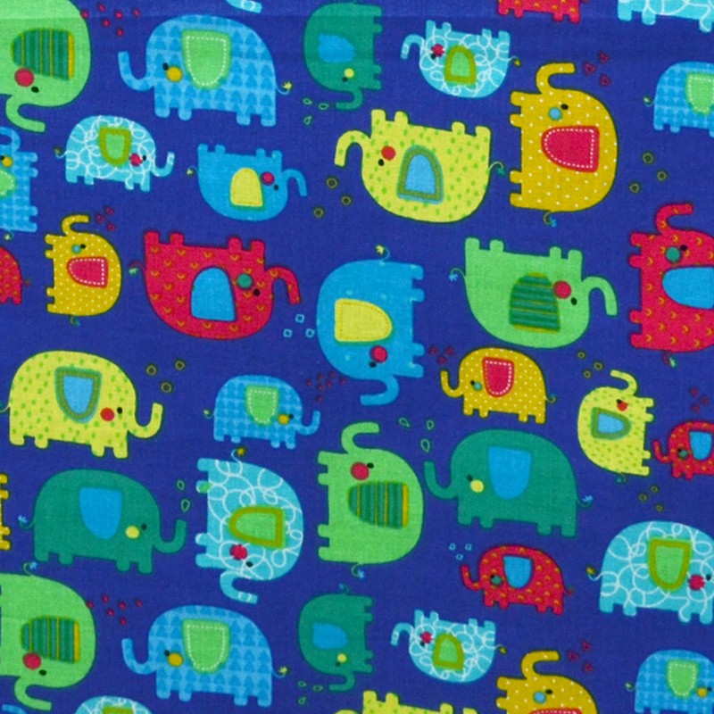 Popeline Coton Elephant Bleu - Ribes y Casals