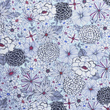 Popeline de Coton Fleurs Gris Vert - Ribes y Casals