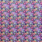 Popeline Coton Fleurs Hippy Violet - Ribes y Casals