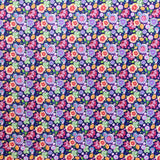 Popeline Coton Fleurs Hippy Violet - Ribes y Casals