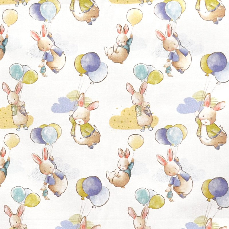 Popeline Coton Little Rabbit Blanc - Ribes y Casals