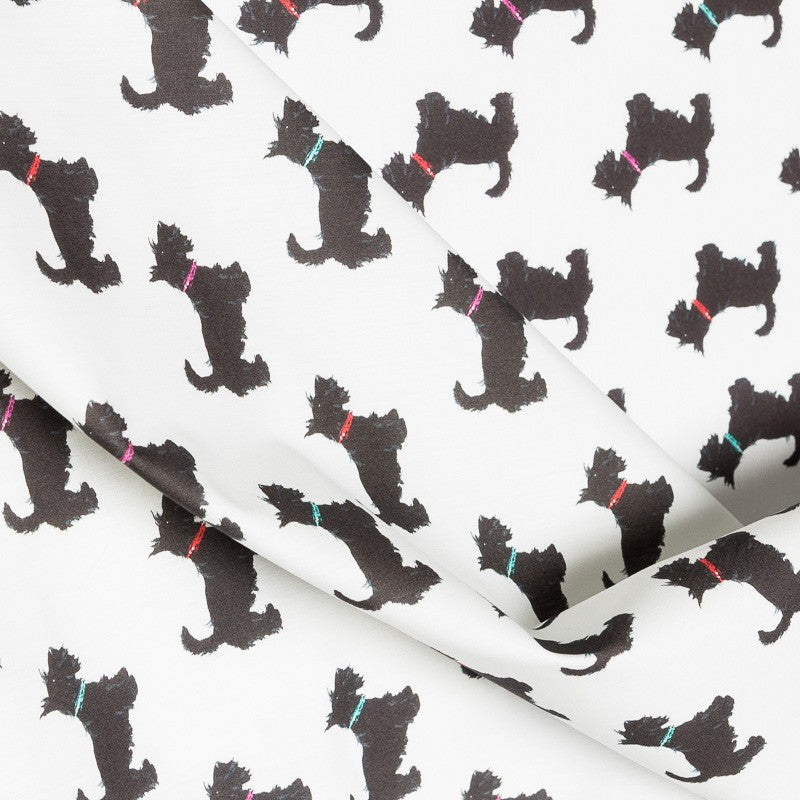 Popeline de Coton Chiens Noirs - Ribes y Casals