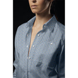 Popeline Brodée Rond Bleu Denim - Ribes y Casals