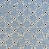 Popeline Brodée Rond Bleu Denim - Ribes y Casals