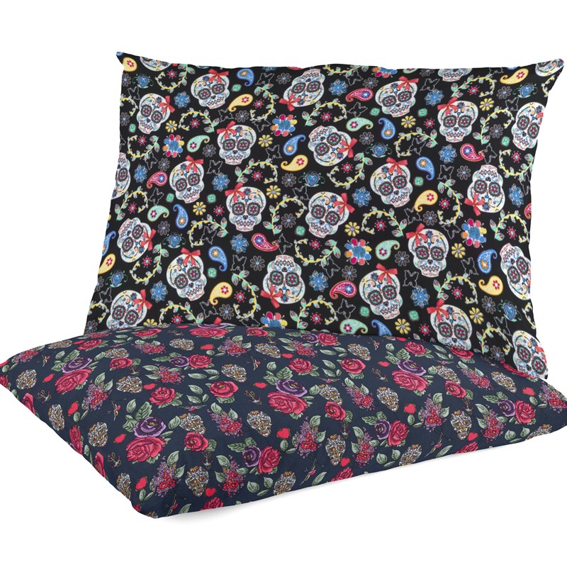 Tissu Popeline Squelettes Mexicains Noir - Ribes y Casals