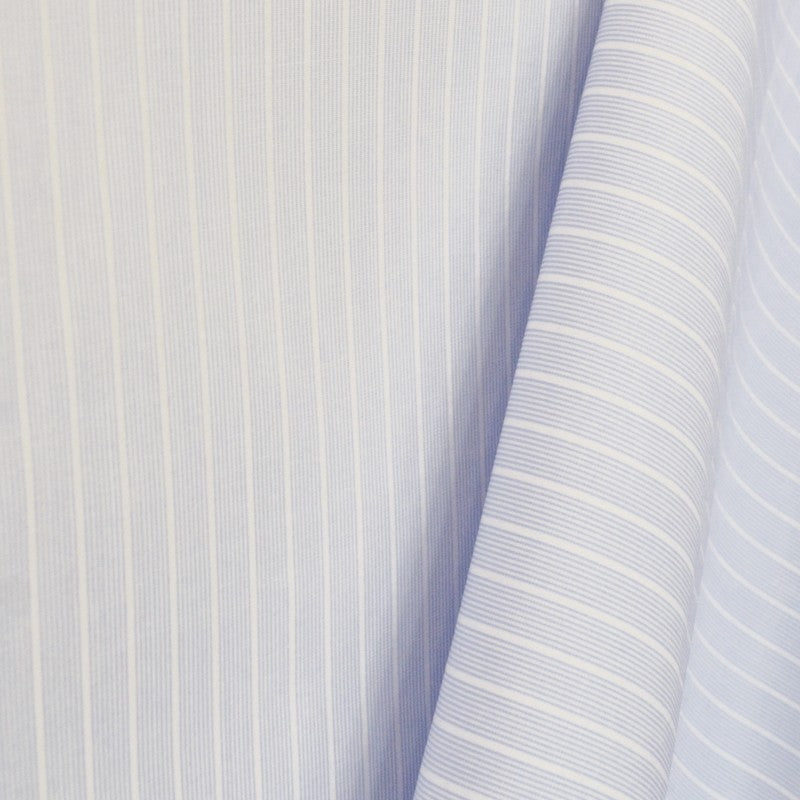 Popeline Chemise Fines Rayures Bleu Ciel - Ribes y Casals