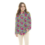 Popeline Flamenco Oeillet Fond Aigue-Marine - Ribes y Casals