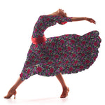 Popeline Flamenco Oeillet Fond Noir - Ribes y Casals