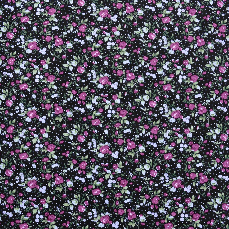 Popeline Flamenco Liberty Fleurs Rose - Ribes y Casals