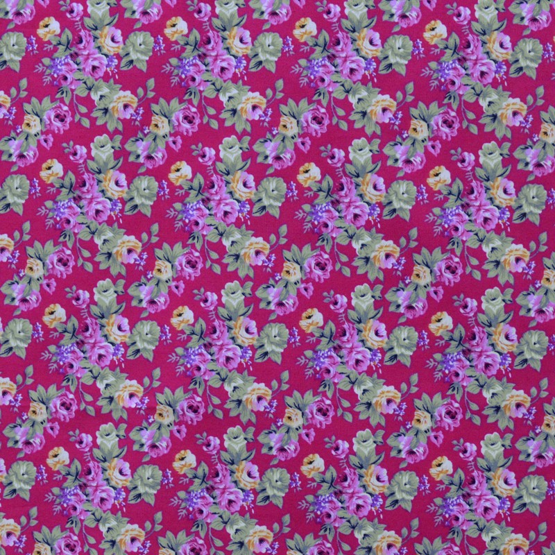 Popeline Flamenco Liberty Roses Fuchsia - Ribes y Casals