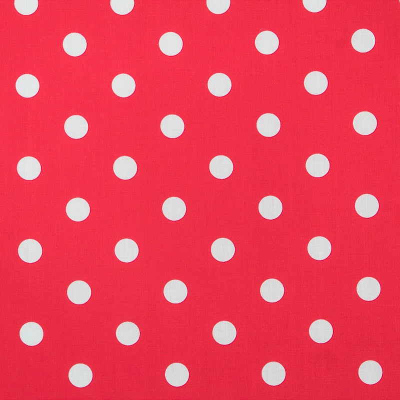Popeline Flamenco à Pois Fond Rouge - Ribes y Casals