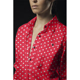 Popeline Flamenco à Pois Fond Rouge - Ribes y Casals