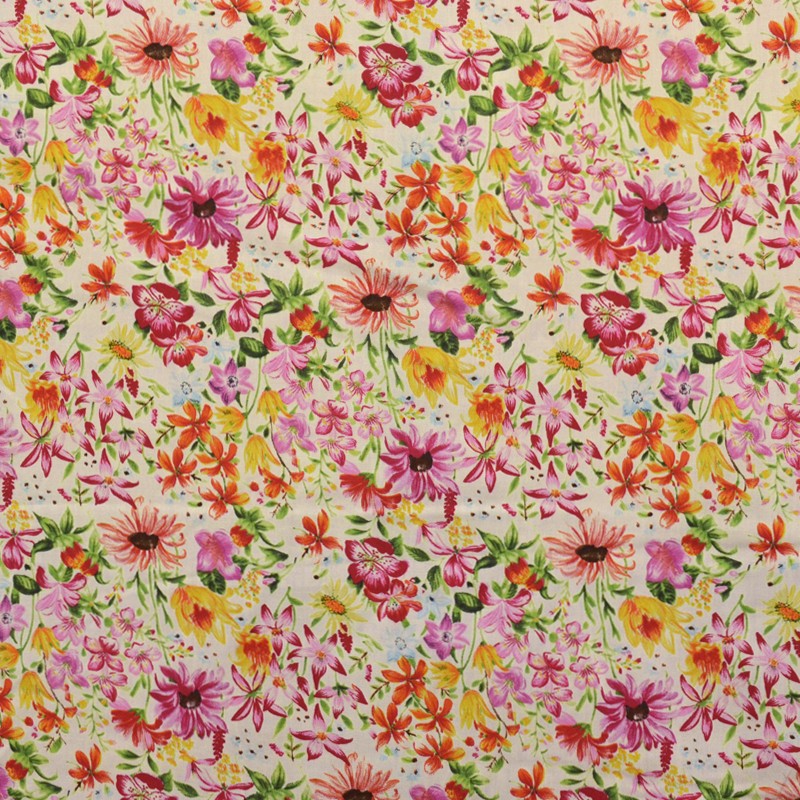 Popeline Flamenco Printemps Fleur Fuchsia - Ribes y Casals