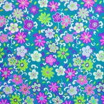 Popeline Fleurs Turquoise - Ribes y Casals