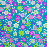 Popeline Fleurs Turquoise - Ribes y Casals