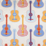 Popeline Guitares Écru - Ribes y Casals