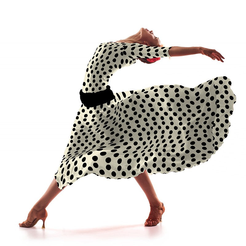 Popeline à Pois Fond Écru 3,5cm - Ribes y Casals