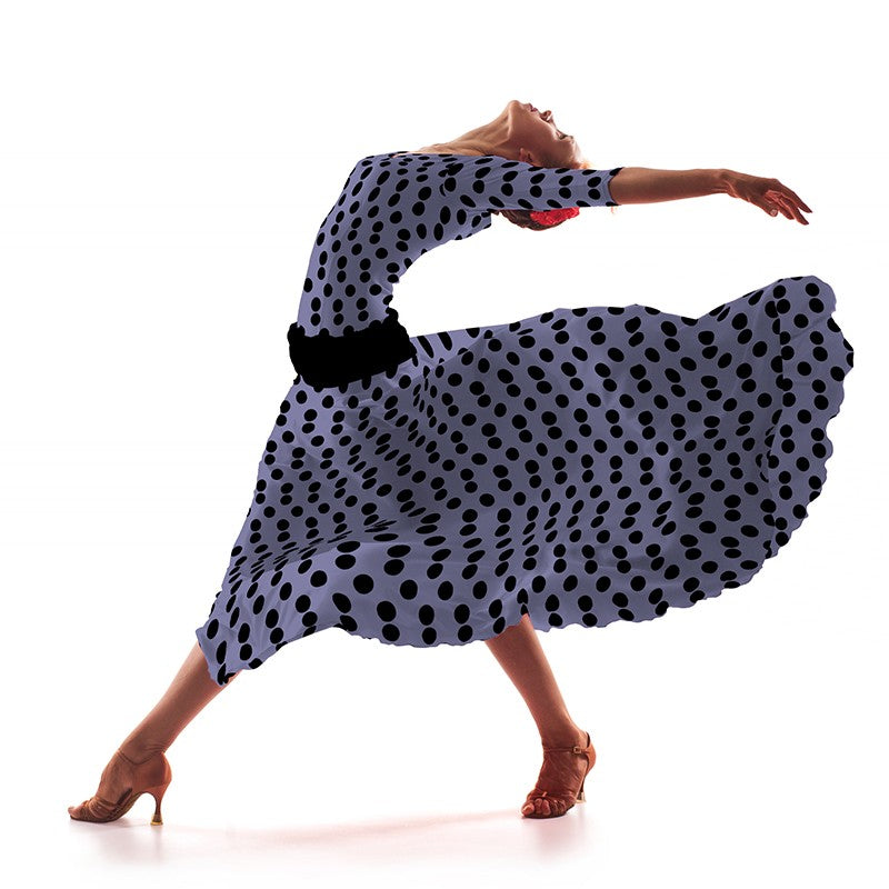 Popeline à Pois Fond Lilas 3,5cm - Ribes y Casals