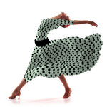 Popeline à Pois Fond Vert d&#39;Eau 3,5cm - Ribes y Casals