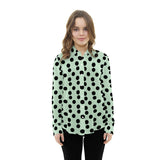 Popeline à Pois Fond Vert d&#39;Eau 3,5cm - Ribes y Casals