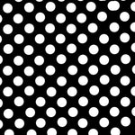 Popeline à Pois Flamenco Fond Noir 15mm - Ribes y Casals