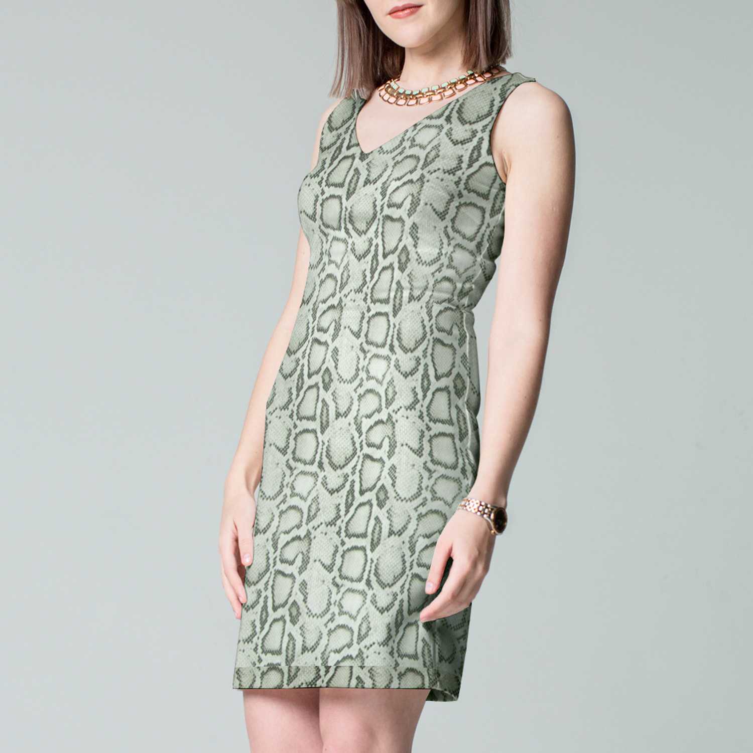 Tissu Maille Crêpe Verte Reptile - Ribes y Casals