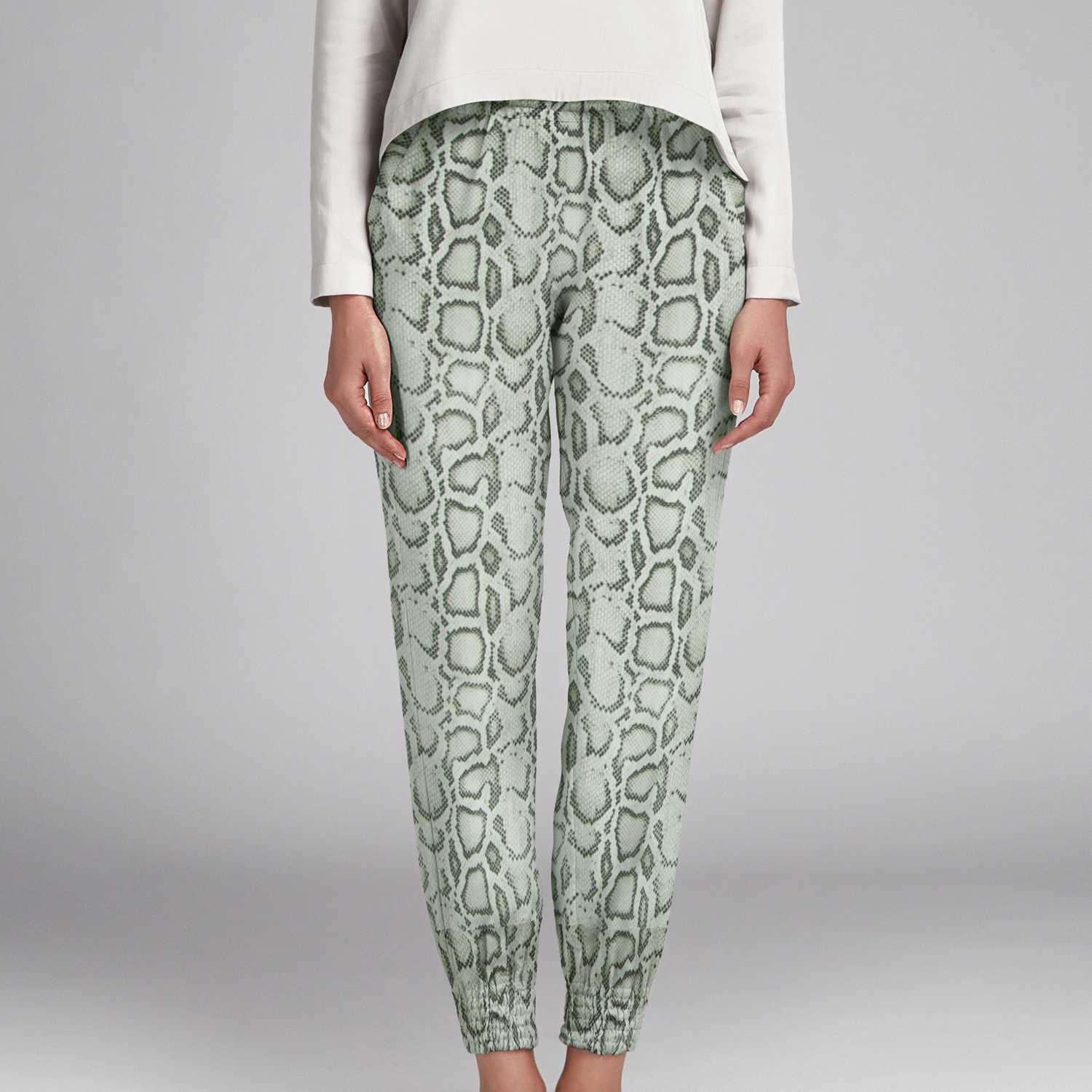 Tissu Maille Crêpe Verte Reptile - Ribes y Casals