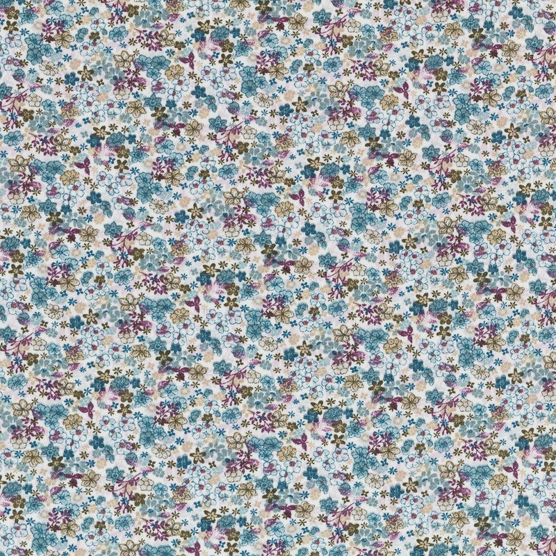 Tissu Maille Pelucheux Garden Lila - Ribes y Casals