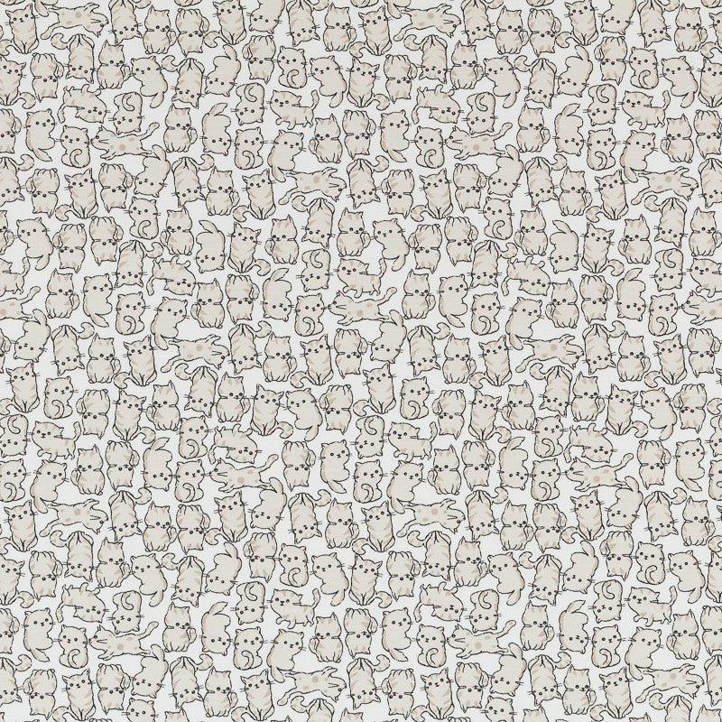 Tissu Maille Chatons Beige - Ribes y Casals
