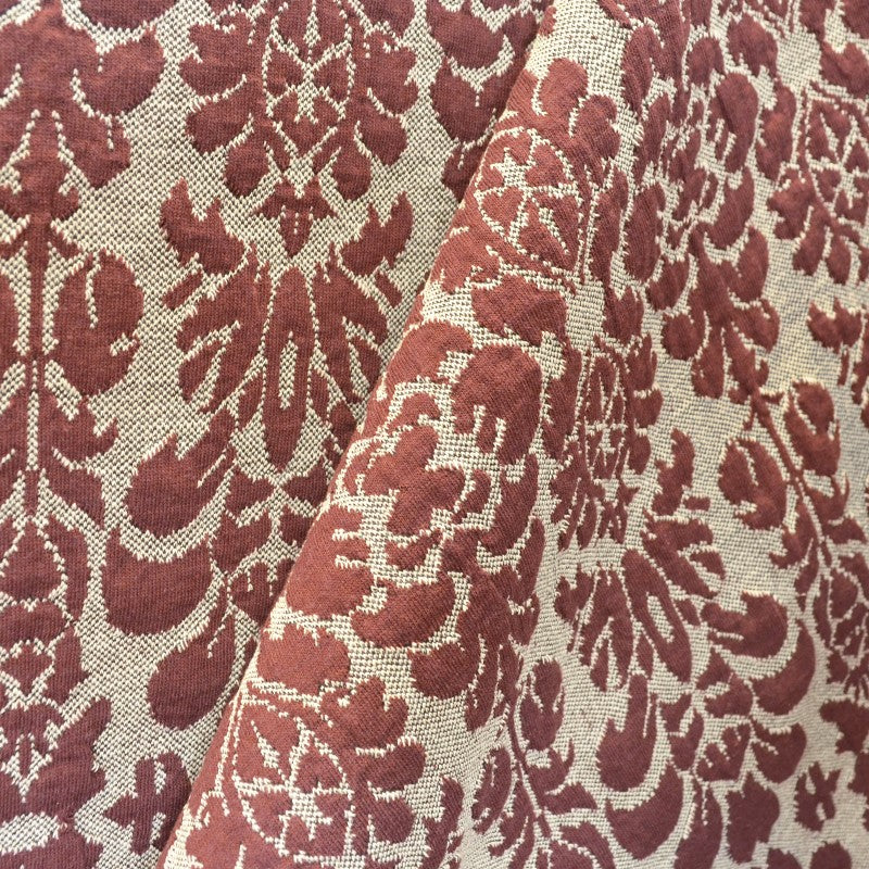 Jersey Jacquard Baroque Grenat - Ribes y Casals