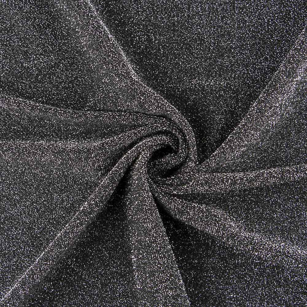 Jersey Lamé Argent Noir 165x145 Cm - Ribes y Casals