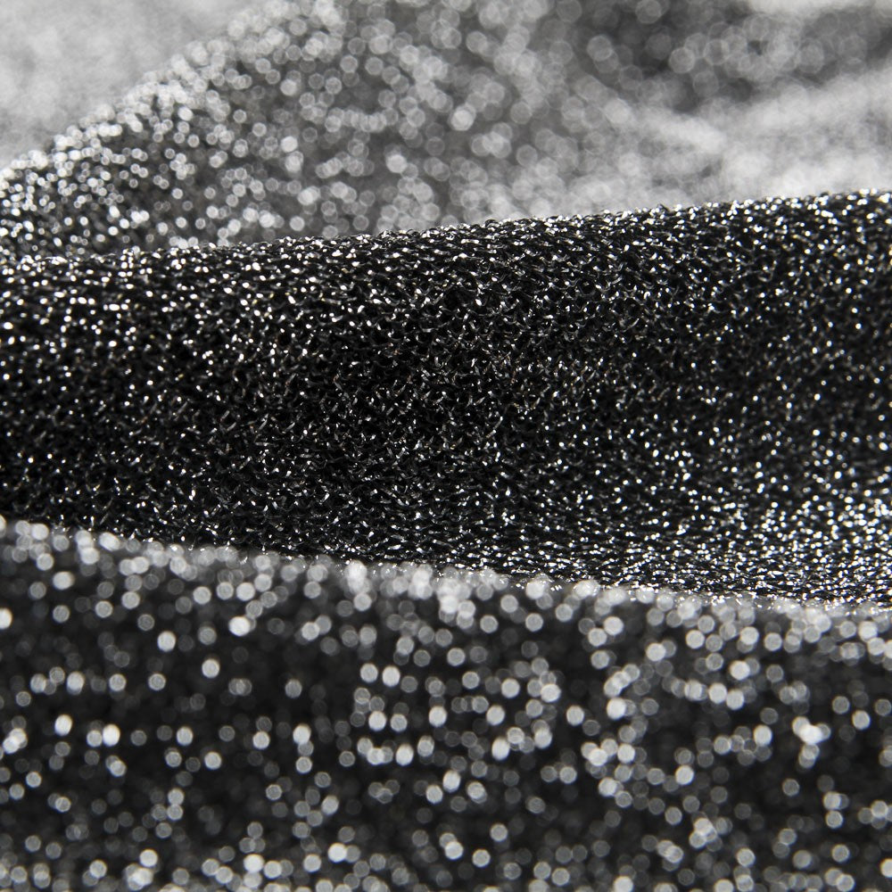 Jersey Lamé Argent Noir 165x145 Cm - Ribes y Casals