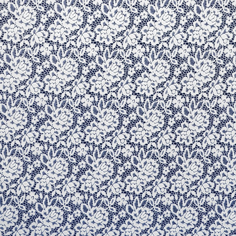 Jersey Lycra Fleurs Marine - Ribes y Casals