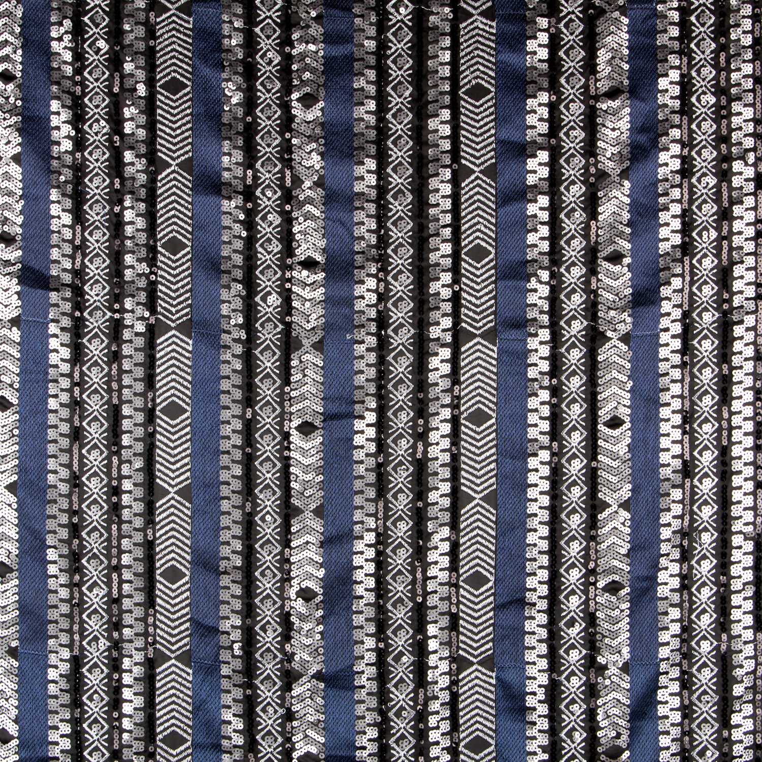 Tissu Lycra Paillettes Ethnique Bleu - Ribes y Casals