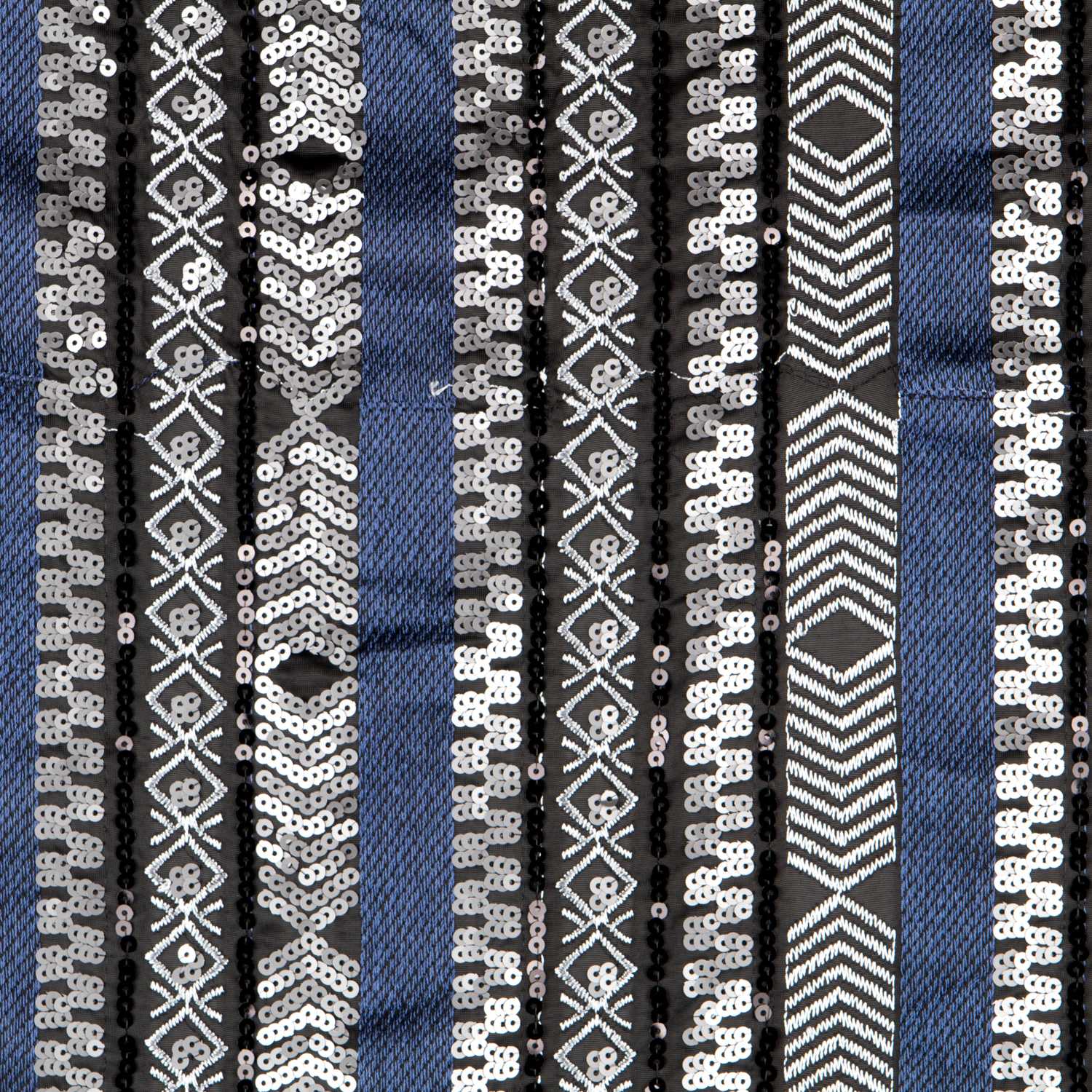 Tissu Lycra Paillettes Ethnique Bleu - Ribes y Casals