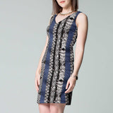 Tissu Lycra Paillettes Ethnique Bleu - Ribes y Casals