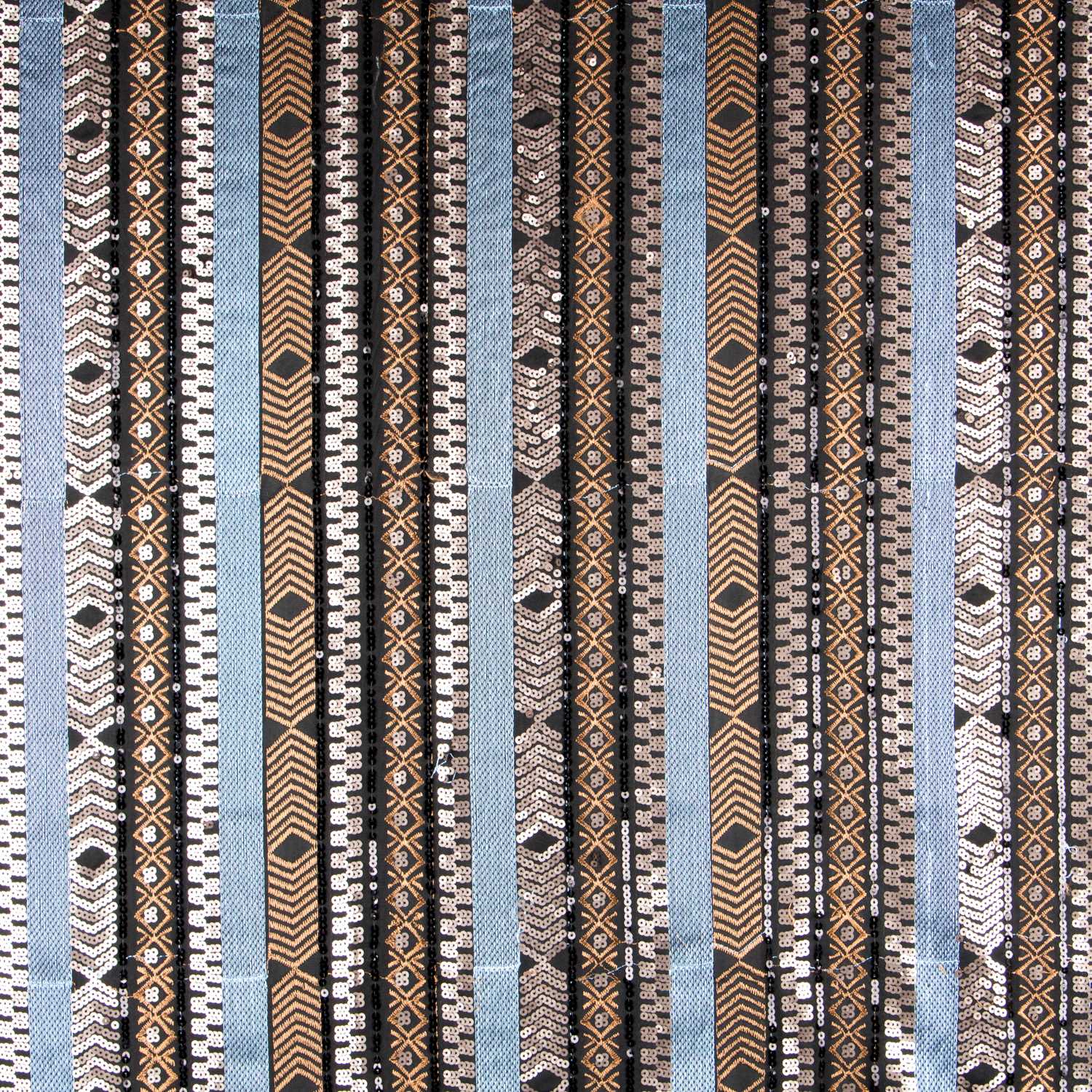 Tissu Lycra Paillettes Ethnique Cuivre - Ribes y Casals