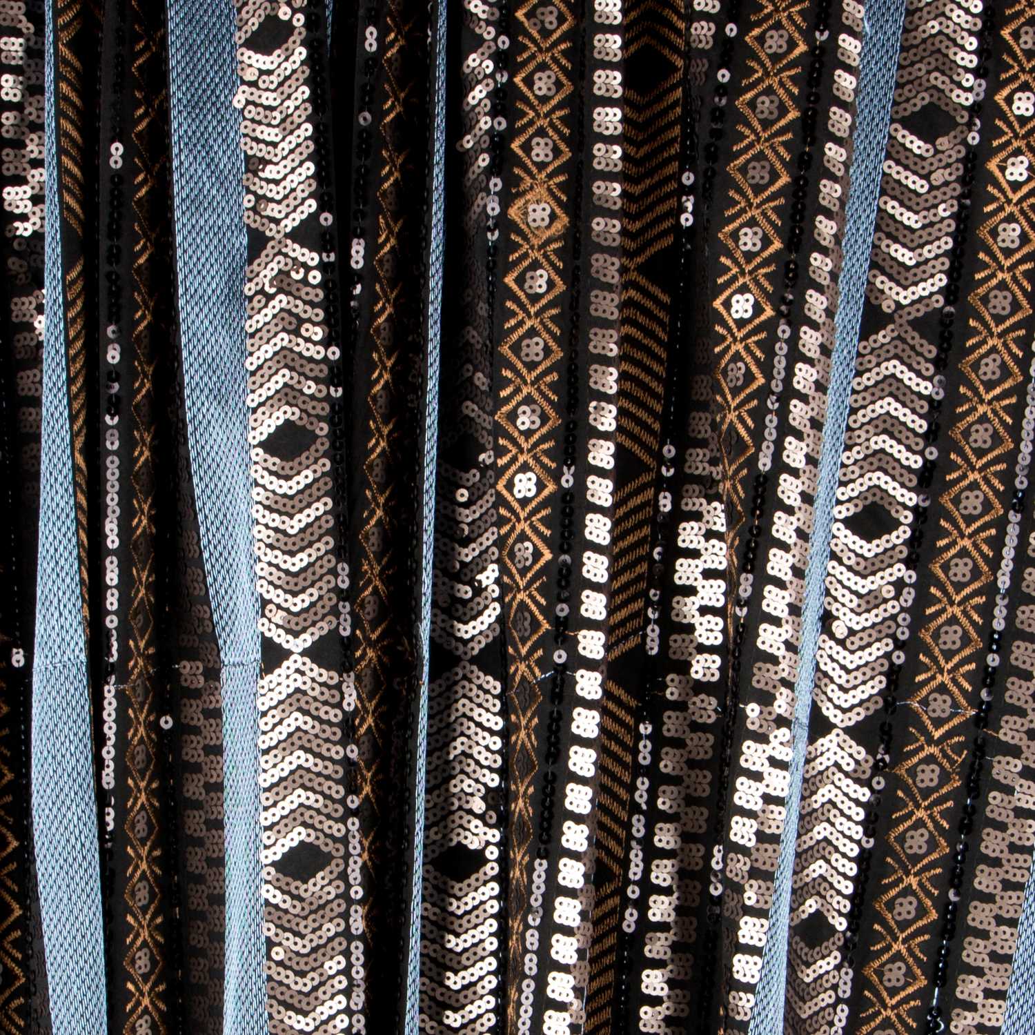 Tissu Lycra Paillettes Ethnique Cuivre - Ribes y Casals