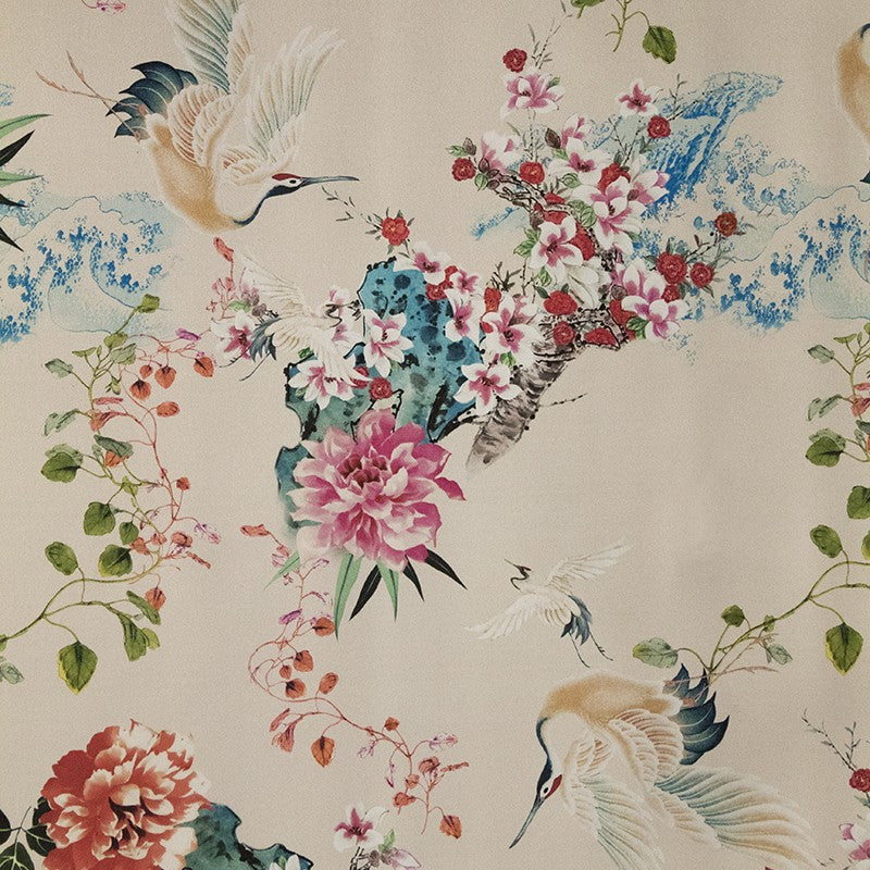 Tissu Satin Mikado Oiseaux Pierre Clair - Ribes y Casals