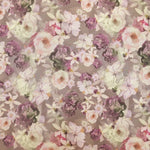 Toile Satinée Mikado Bouquet Lila - Ribes y Casals