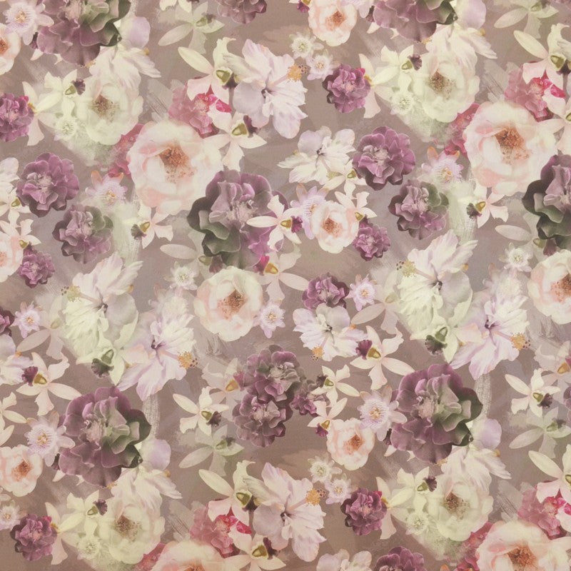 Toile Satinée Mikado Bouquet Lila - Ribes y Casals