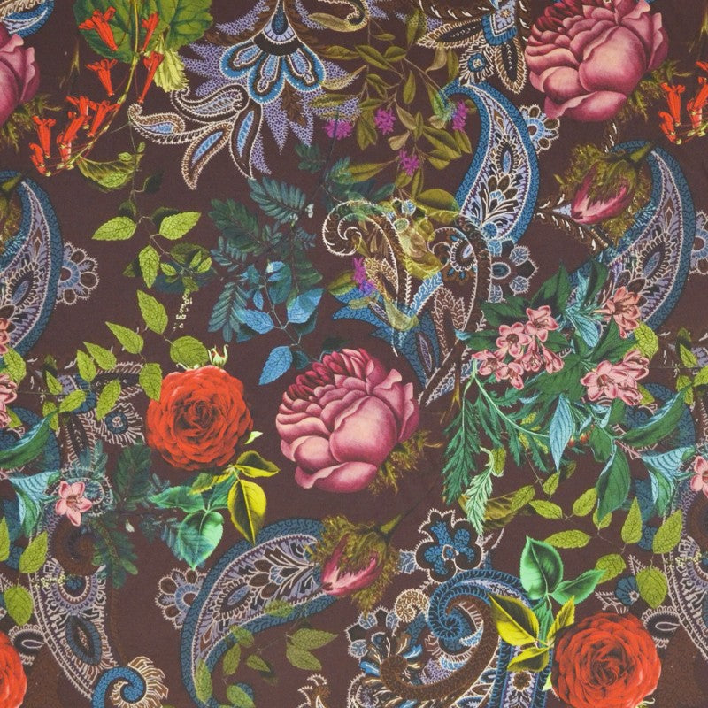Toile Satinée Mikado Cachemire Bordeaux - Ribes y Casals