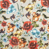 Toile Satinée Mikado Fleur Aquarelle Gris - Ribes y Casals