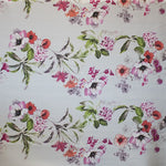 Tissu Satin Mikado Floral Rouge - Ribes y Casals