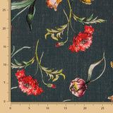 Tissu Rustique Fleurs Vert Foncé - Ribes y Casals