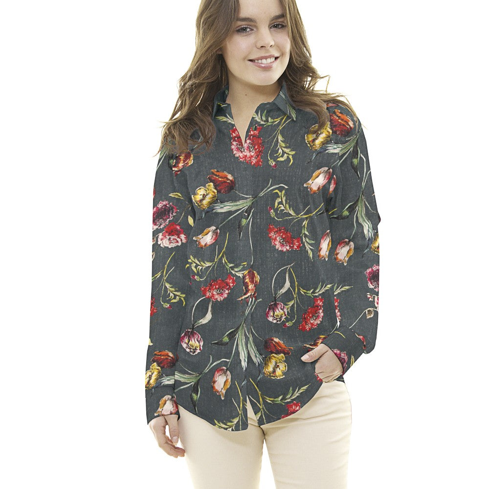 Tissu Rustique Fleurs Vert Foncé - Ribes y Casals