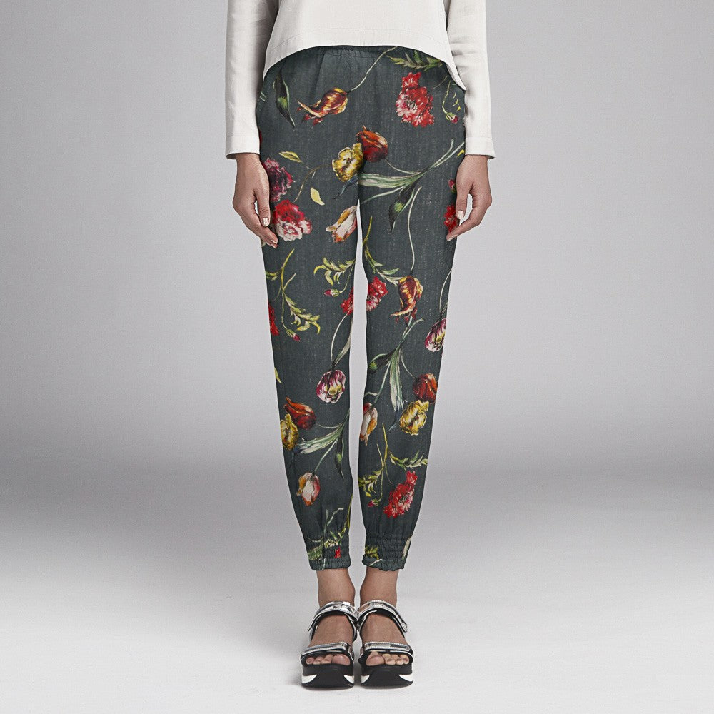 Tissu Rustique Fleurs Vert Foncé - Ribes y Casals