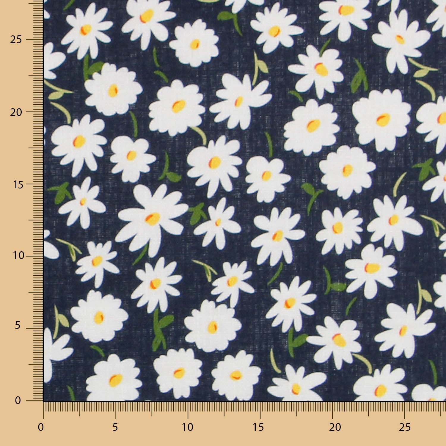 Tissu Rustique Marguerites Bleu Foncé - Ribes y Casals