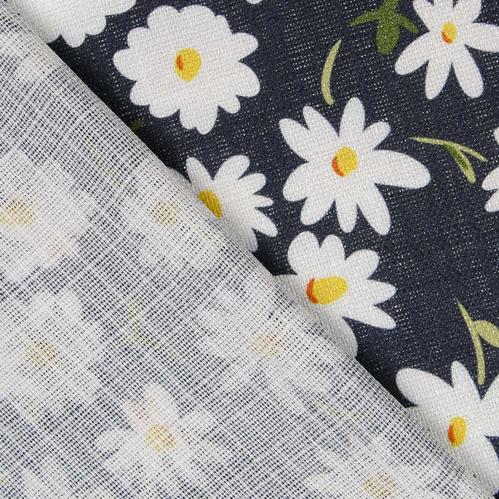 Tissu Rustique Marguerites Bleu Foncé - Ribes y Casals