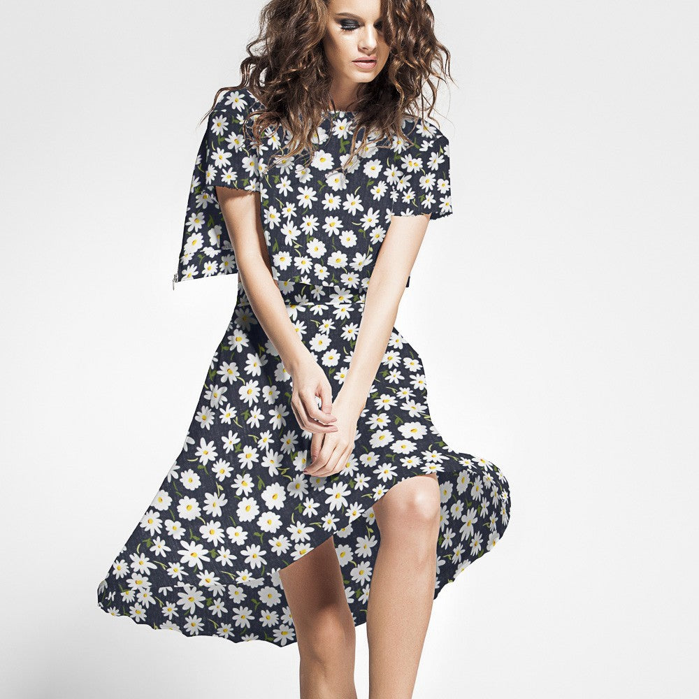 Tissu Rustique Marguerites Bleu Foncé - Ribes y Casals